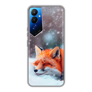 Силиконовый чехол на Tecno Pova 4 с принтом лиса Силиконовый чехол на Tecno Pova 4 с принтом лиса