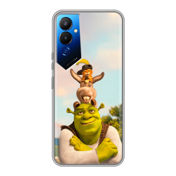 Силиконовый чехол на Tecno Pova 4 с принтом Шрек Shrek Силиконовый чехол на Tecno Pova 4 с принтом Шрек Shrek