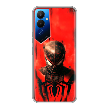 Силиконовый чехол на Tecno Pova 4 с принтом человек паук spiderman Силиконовый чехол на Tecno Pova 4 с принтом человек паук spiderman