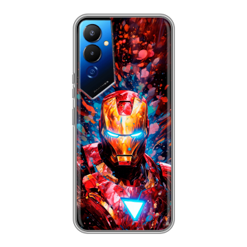 Силиконовый чехол на Tecno Pova 4 с принтом Железный человек Ironman Силиконовый чехол на Tecno Pova 4 с принтом Железный человек Ironman