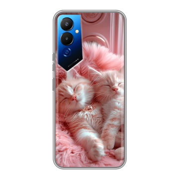 Силиконовый чехол на Tecno Pova 4 с принтом котята котики Силиконовый чехол на Tecno Pova 4 с принтом котята котики