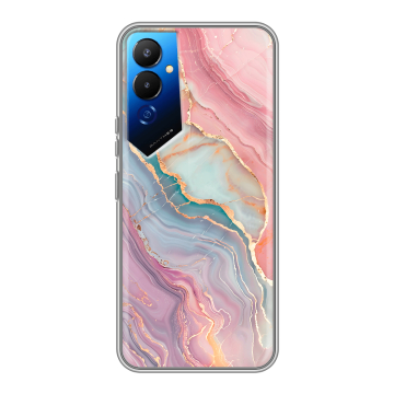 Силиконовый чехол на Tecno Pova 4 с принтом розовый мрамор Силиконовый чехол на Tecno Pova 4 с принтом розовый мрамор