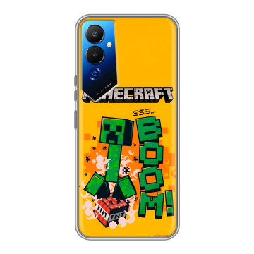 Силиконовый чехол на Tecno Pova 4 с принтом Майнкрафт Minecraft Силиконовый чехол на Tecno Pova 4 с принтом Майнкрафт Minecraft
