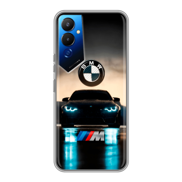 Силиконовый чехол на Tecno Pova 4 с принтом БМВ BMW Силиконовый чехол на Tecno Pova 4 с принтом БМВ BMW