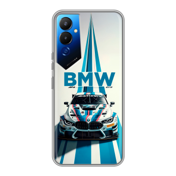 Силиконовый чехол на Tecno Pova 4 с принтом БМВ BMW Силиконовый чехол на Tecno Pova 4 с принтом БМВ BMW
