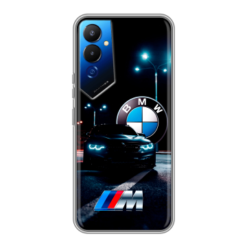 Силиконовый чехол на Tecno Pova 4 с принтом БМВ BMW Силиконовый чехол на Tecno Pova 4 с принтом БМВ BMW