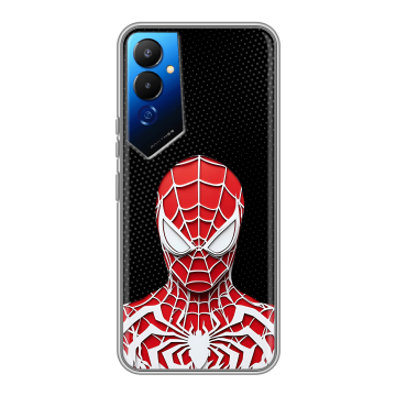 Силиконовый чехол на Tecno Pova 4 с принтом человек паук spiderman Силиконовый чехол на Tecno Pova 4 с принтом человек паук spiderman