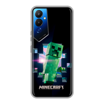 Силиконовый чехол на Tecno Pova 4 с принтом Майнкрафт Minecraft Силиконовый чехол на Tecno Pova 4 с принтом Майнкрафт Minecraft