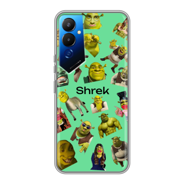 Силиконовый чехол на Tecno Pova 4 с принтом Шрек Shrek Силиконовый чехол на Tecno Pova 4 с принтом Шрек Shrek