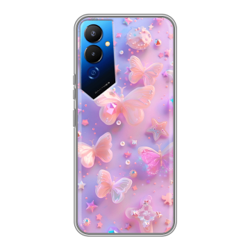 Силиконовый чехол на Tecno Pova 4 с принтом Бабочки Силиконовый чехол на Tecno Pova 4 с принтом Бабочки