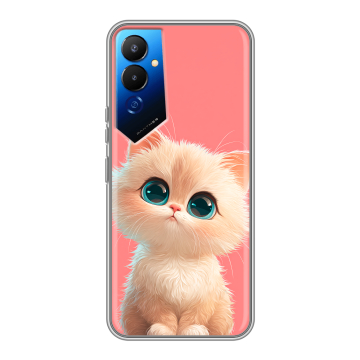 Силиконовый чехол на Tecno Pova 4 с принтом Розовый котенок Силиконовый чехол на Tecno Pova 4 с принтом Розовый котенок