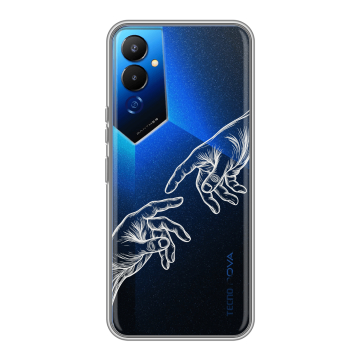 Силиконовый чехол на Tecno Pova 4 с принтом Сотворение мира Силиконовый чехол на Tecno Pova 4 с принтом Сотворение мира