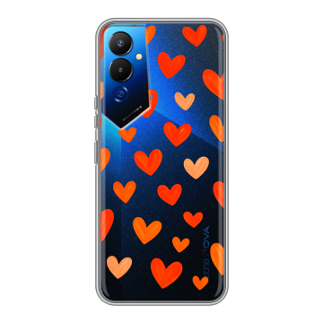 Силиконовый чехол на Tecno Pova 4 с принтом Сердечки Силиконовый чехол на Tecno Pova 4 с принтом Сердечки