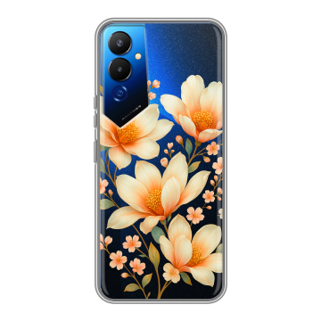 Силиконовый чехол на Tecno Pova 4 с принтом Цветы Силиконовый чехол на Tecno Pova 4 с принтом Цветы