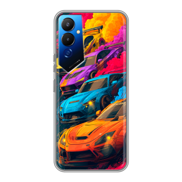 Силиконовый чехол на Tecno Pova 4 с принтом Тачки Силиконовый чехол на Tecno Pova 4 с принтом Тачки