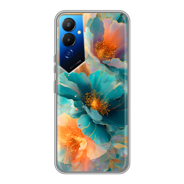 Силиконовый чехол на Tecno Pova 4 с принтом Цветы Силиконовый чехол на Tecno Pova 4 с принтом Цветы