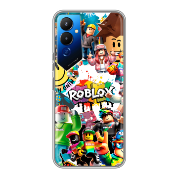 Силиконовый чехол на Tecno Pova 4 с принтом Roblox Роблокс Силиконовый чехол на Tecno Pova 4 с принтом Roblox Роблокс