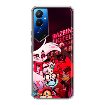 Силиконовый чехол на Tecno Pova 4 с принтом Hazbin Hotel Отель Хазбин Силиконовый чехол на Tecno Pova 4 с принтом Hazbin Hotel Отель Хазбин