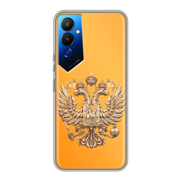 Силиконовый чехол на Tecno Pova 4 с принтом Герб Флаг России Силиконовый чехол на Tecno Pova 4 с принтом Герб Флаг России