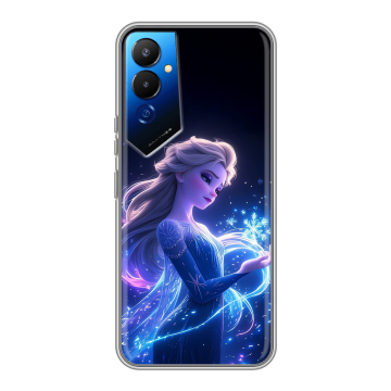 Силиконовый чехол на Tecno Pova 4 с принтом Холодное сердце Frozen Силиконовый чехол на Tecno Pova 4 с принтом Холодное сердце Frozen