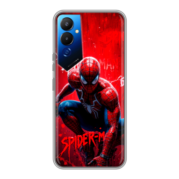 Силиконовый чехол на Tecno Pova 4 с принтом Spiderman Человек паук Силиконовый чехол на Tecno Pova 4 с принтом Spiderman Человек паук