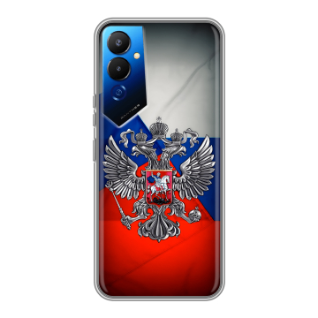 Силиконовый чехол на Tecno Pova 4 с принтом Флаг России Силиконовый чехол на Tecno Pova 4 с принтом Флаг России