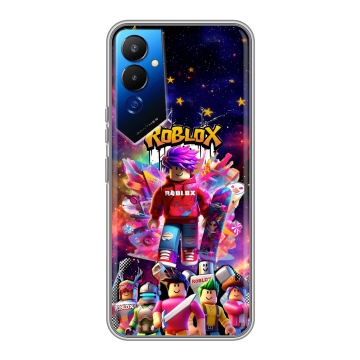 Силиконовый чехол на Tecno Pova 4 с принтом Roblox Роблокс Силиконовый чехол на Tecno Pova 4 с принтом Roblox Роблокс