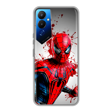 Силиконовый чехол на Tecno Pova 4 с принтом Spiderman Человек паук Силиконовый чехол на Tecno Pova 4 с принтом Spiderman Человек паук