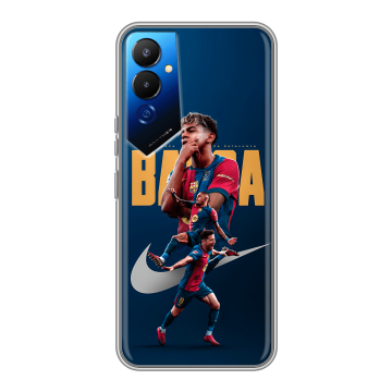 Силиконовый чехол на Tecno Pova 4 с принтом Барселона Barca Yamal Силиконовый чехол на Tecno Pova 4 с принтом Барселона Barca Yamal