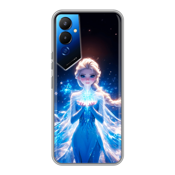 Силиконовый чехол на Tecno Pova 4 с принтом Холодное сердце Frozen Силиконовый чехол на Tecno Pova 4 с принтом Холодное сердце Frozen