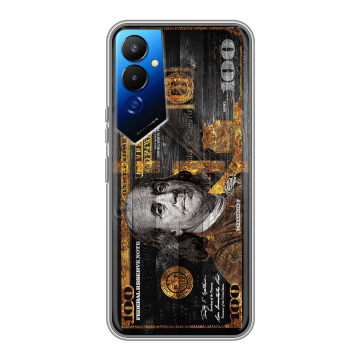 Силиконовый чехол на Tecno Pova 4 с принтом Доллар деньги Силиконовый чехол на Tecno Pova 4 с принтом Доллар деньги