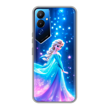 Силиконовый чехол на Tecno Pova 4 с принтом Холодное сердце Frozen Силиконовый чехол на Tecno Pova 4 с принтом Холодное сердце Frozen