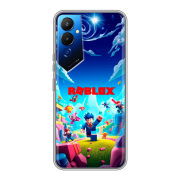 Силиконовый чехол на Tecno Pova 4 с принтом Roblox Роблокс Силиконовый чехол на Tecno Pova 4 с принтом Roblox Роблокс