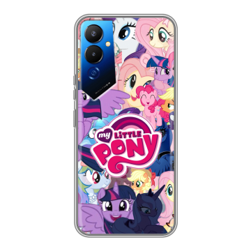 Силиконовый чехол на Tecno Pova 4 с принтом My little pony Дружба чудо Силиконовый чехол на Tecno Pova 4 с принтом My little pony Дружба чудо