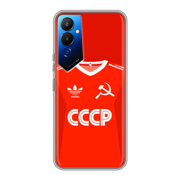 Силиконовый чехол на Tecno Pova 4 с принтом Флаг Герб СССР Силиконовый чехол на Tecno Pova 4 с принтом Флаг Герб СССР