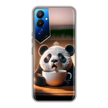 Силиконовый чехол на Tecno Pova 4 с принтом смешная панда Силиконовый чехол на Tecno Pova 4 с принтом смешная панда