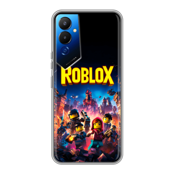 Силиконовый чехол на Tecno Pova 4 с принтом Roblox Роблокс Силиконовый чехол на Tecno Pova 4 с принтом Roblox Роблокс