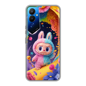 Силиконовый чехол на Tecno Pova 4 с принтом Labubu Лабубу Силиконовый чехол на Tecno Pova 4 с принтом Labubu Лабубу