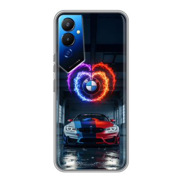 Силиконовый чехол на Tecno Pova 4 с принтом BMW БМВ Силиконовый чехол на Tecno Pova 4 с принтом BMW БМВ