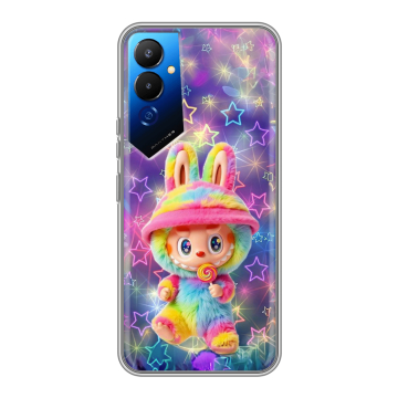 Силиконовый чехол на Tecno Pova 4 с принтом Labubu Лабубу Силиконовый чехол на Tecno Pova 4 с принтом Labubu Лабубу