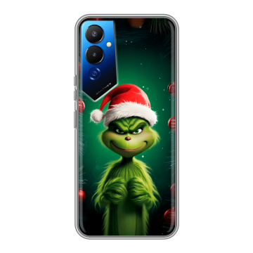 Силиконовый чехол на Tecno Pova 4 с принтом Гринч Новый год Рождество Силиконовый чехол на Tecno Pova 4 с принтом Гринч Новый год Рождество