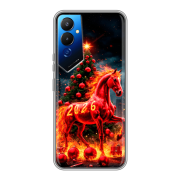 Силиконовый чехол на Tecno Pova 4 с принтом Новый год Силиконовый чехол на Tecno Pova 4 с принтом Новый год