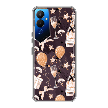 Силиконовый чехол на Tecno Pova 4 с принтом Новый год Силиконовый чехол на Tecno Pova 4 с принтом Новый год