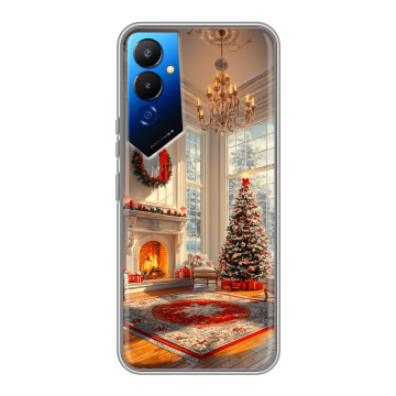 Силиконовый чехол на Tecno Pova 4 с принтом Новый год Силиконовый чехол на Tecno Pova 4 с принтом Новый год