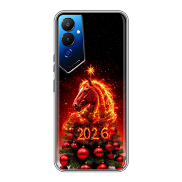 Силиконовый чехол на Tecno Pova 4 с принтом Новый год Силиконовый чехол на Tecno Pova 4 с принтом Новый год