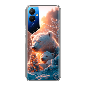 Силиконовый чехол на Tecno Pova 4 с принтом Новый год Силиконовый чехол на Tecno Pova 4 с принтом Новый год