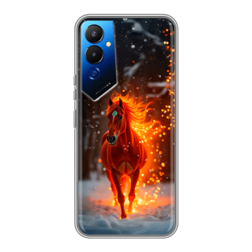 Силиконовый чехол на Tecno Pova 4 с принтом Новый год Силиконовый чехол на Tecno Pova 4 с принтом Новый год