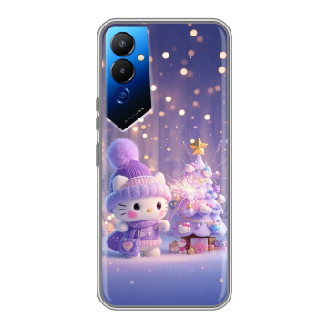 Силиконовый чехол на Tecno Pova 4 с принтом Новый год Силиконовый чехол на Tecno Pova 4 с принтом Новый год