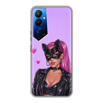 Силиконовый чехол на Tecno Pova 4 с принтом женский