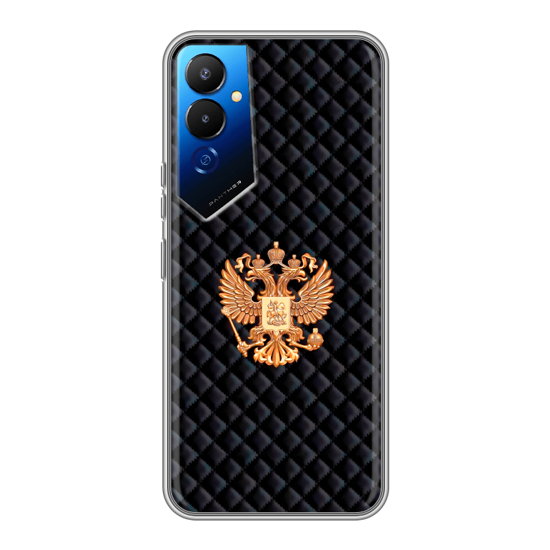 Силиконовый чехол на Tecno Pova 4 с принтом Герб России принт Силиконовый чехол на Tecno Pova 4 с принтом Герб России принт